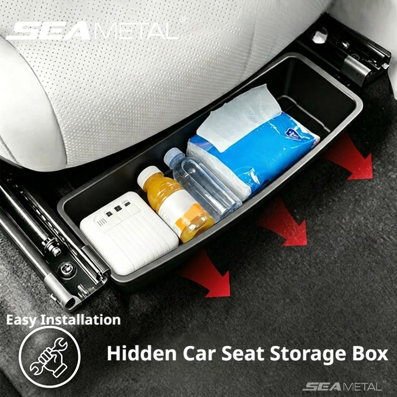 Tech Accessories For Car - SEAMETAL Kotak Penyimpanan Bawah Kursi Mobil
