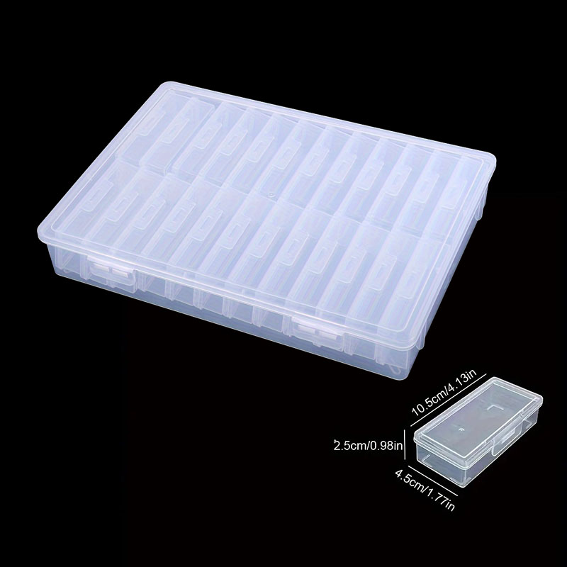 Nail Tech Accessories - Kotak Penyimpanan Plastik Transparan Bersekat, Dilengkapi