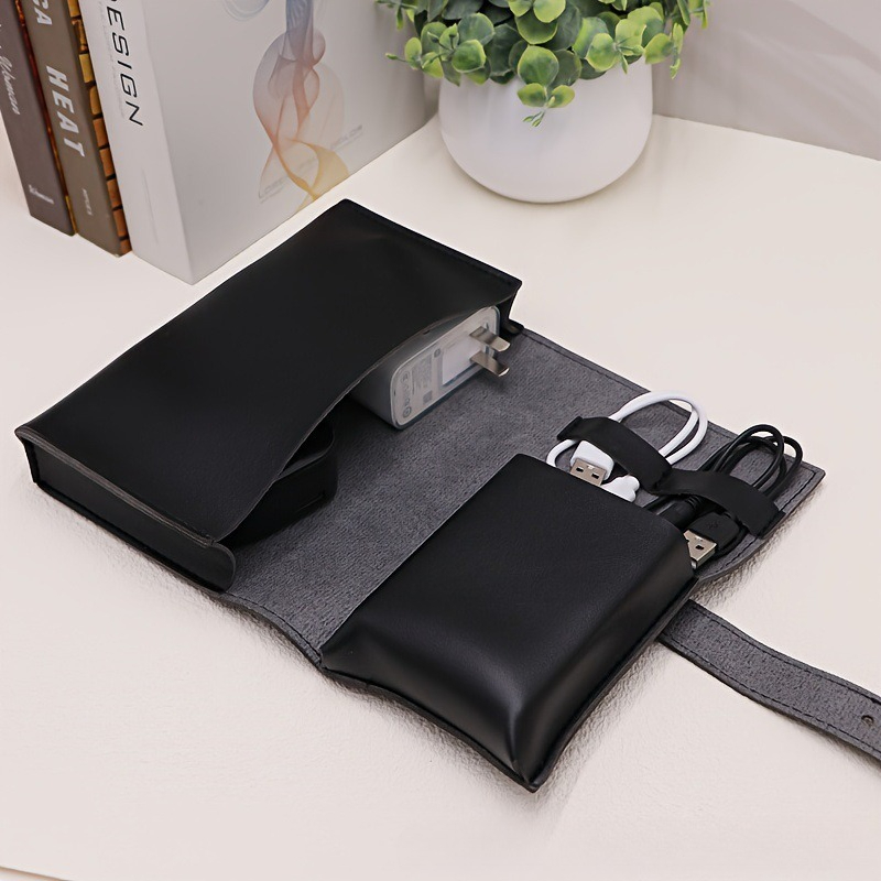 Tech Accessories Travel Bag - 1pc Tas Organizer Kulit untuk Aksesoris