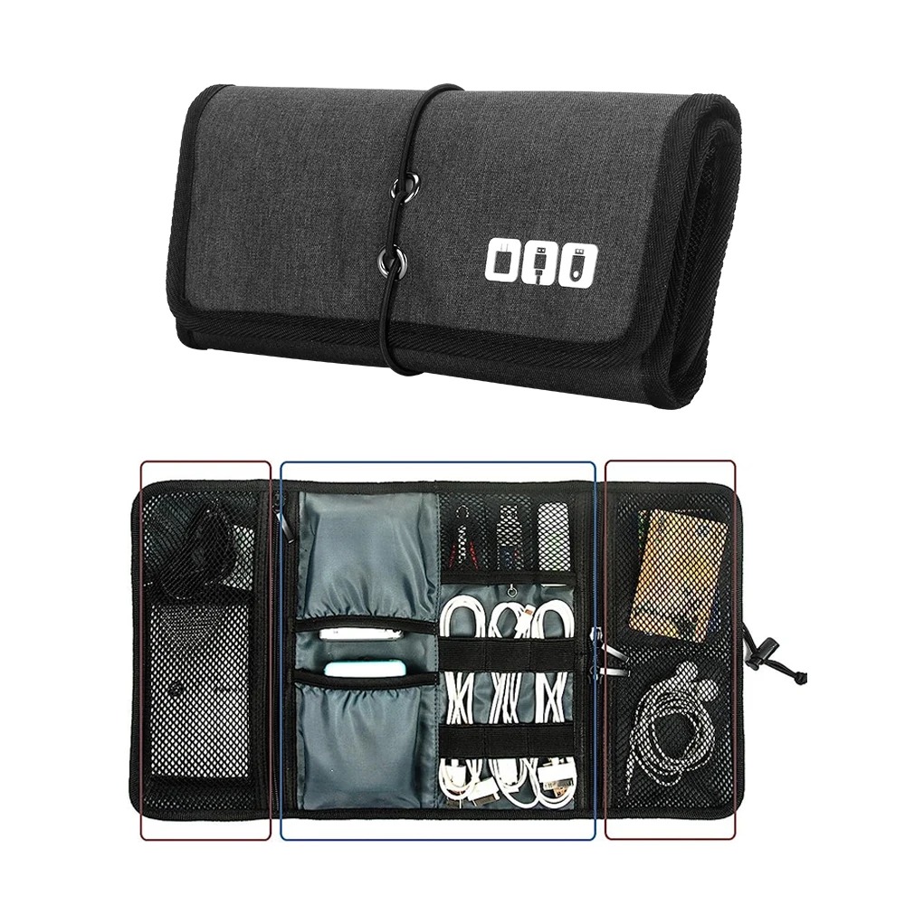 Tech Accessories Travel Bag - Kantong kabel Organizer elektronik, tas aksesori