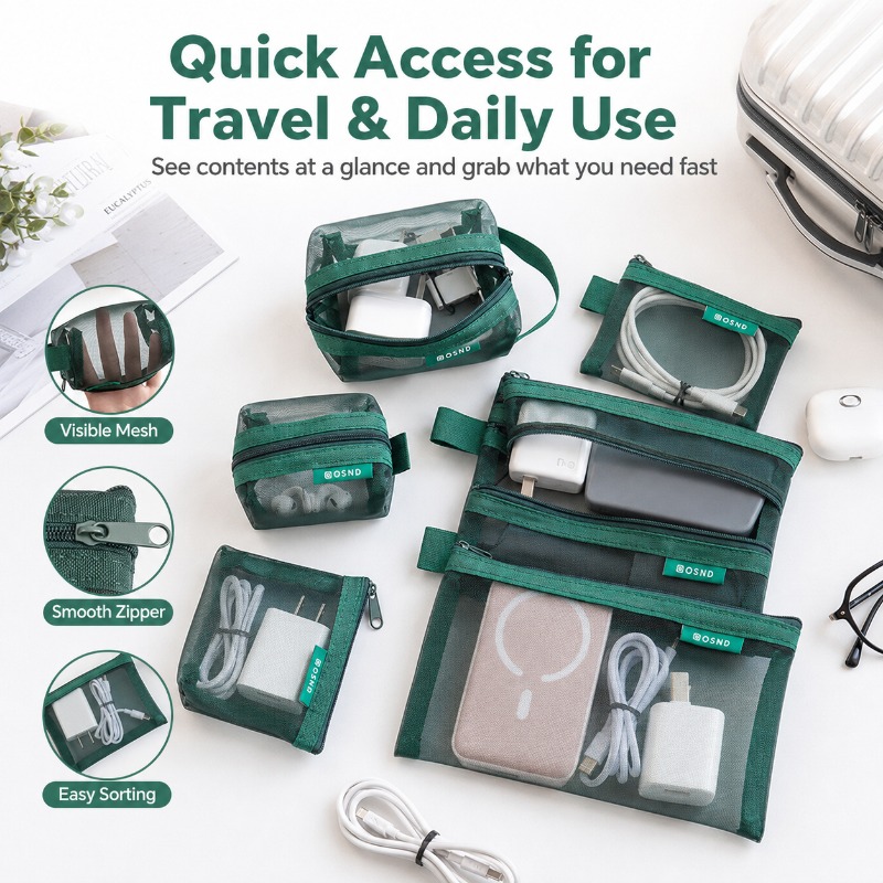 6 Buah Tas Aksesori Teknologi  - Tech Accessories Travel Bag ulasan dan harga