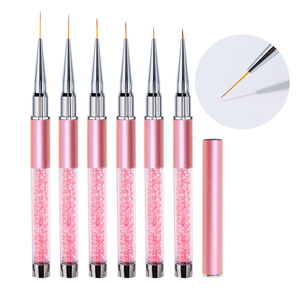 6pcs/Set Pena Lukis Garis Kuku - Nail Tech Accessories ulasan dan harga