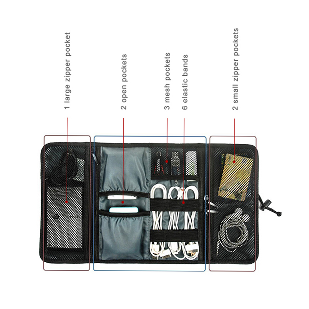 Travel Cable Storage Bag，Elect - Tech Accessories Travel Bag ulasan dan harga