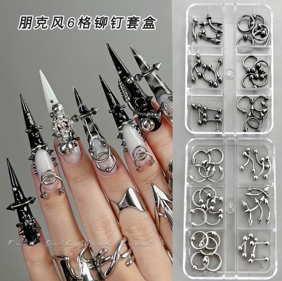 30pcs Campuran Rivet Tindik Pu - Y2K Tech Accessories ulasan dan harga